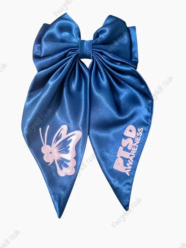 PTSD Awareness Bow: Military Inspired Satin Hair Bow