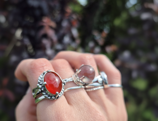 Red Onyx & sterling silver Artemisia ring.