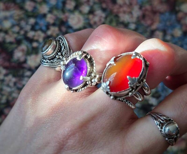 Carnelian & sterling silver Signature ring.