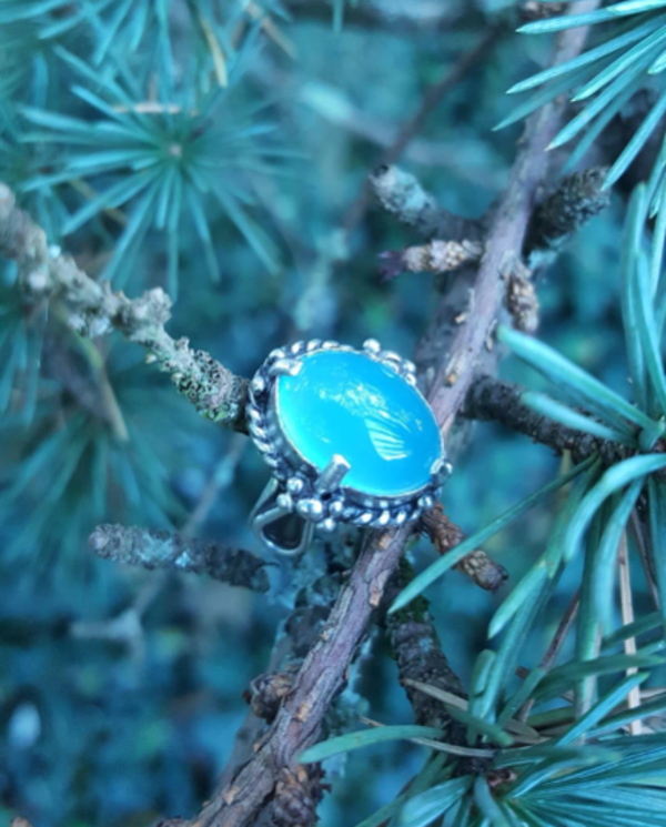 Chalcedony & sterling silver Artemisia ring.