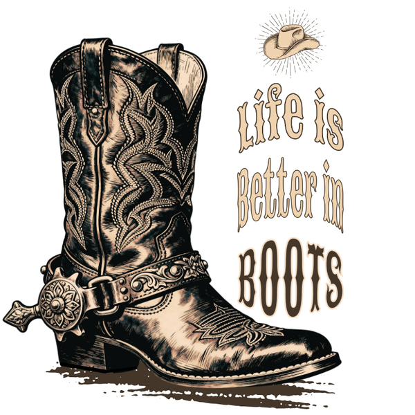 Life Is Better In Boots – Digital Download PNG