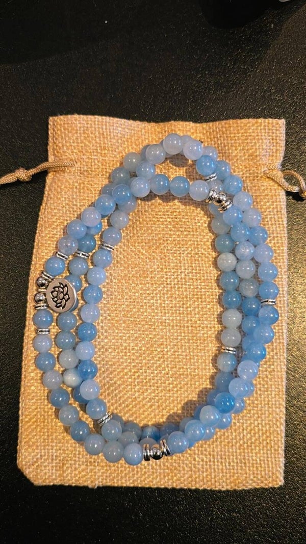 Aquamarine Mala Beads