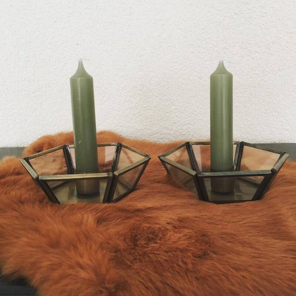 Set Kaarsenhouders 6 hoek