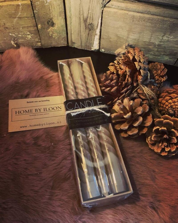 Spiraalkaarsen cognac