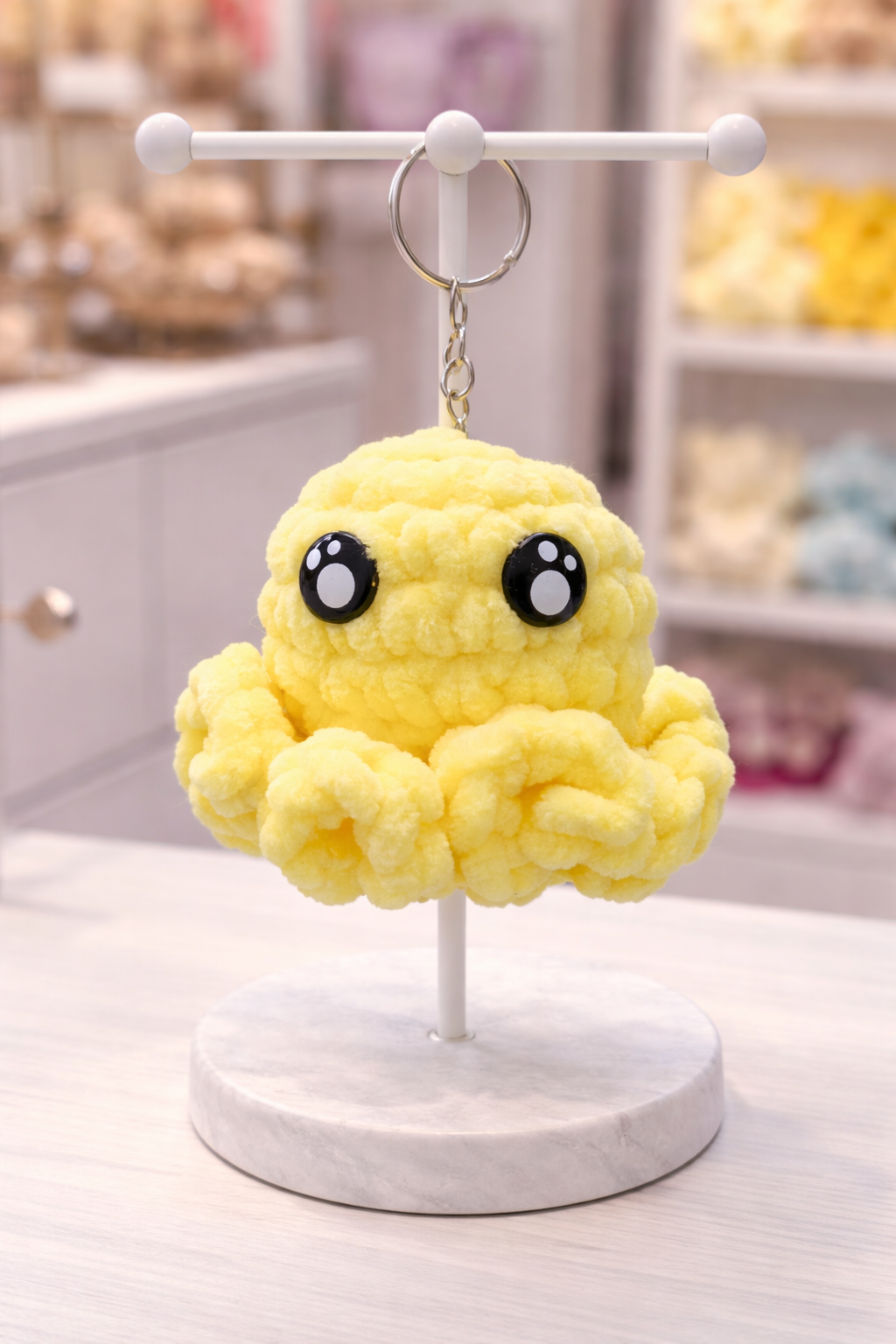 Porte clé poulpe jaune
