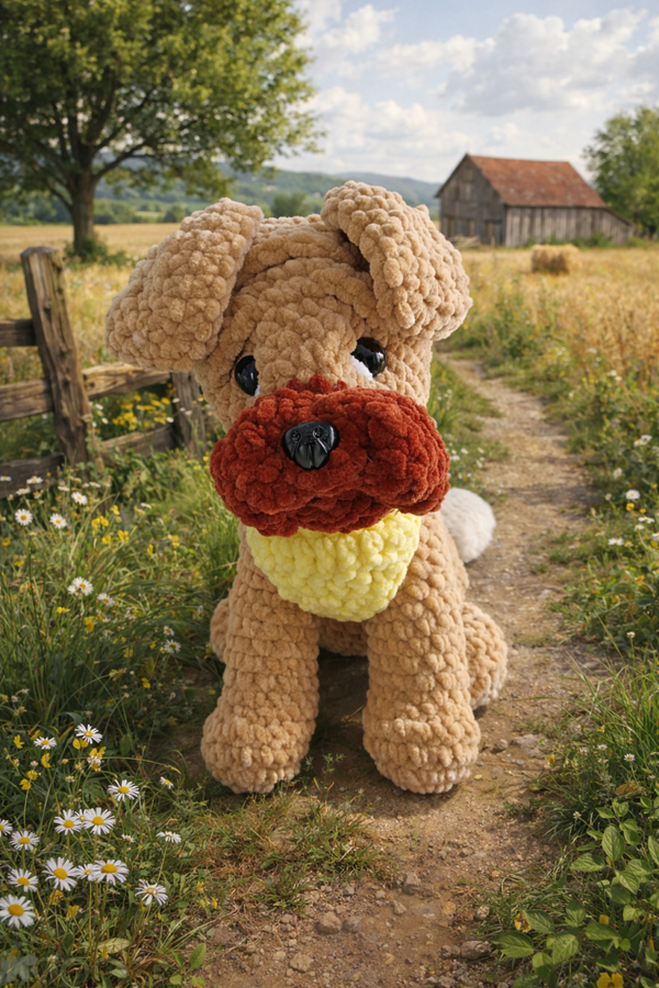 Chien laine chenille