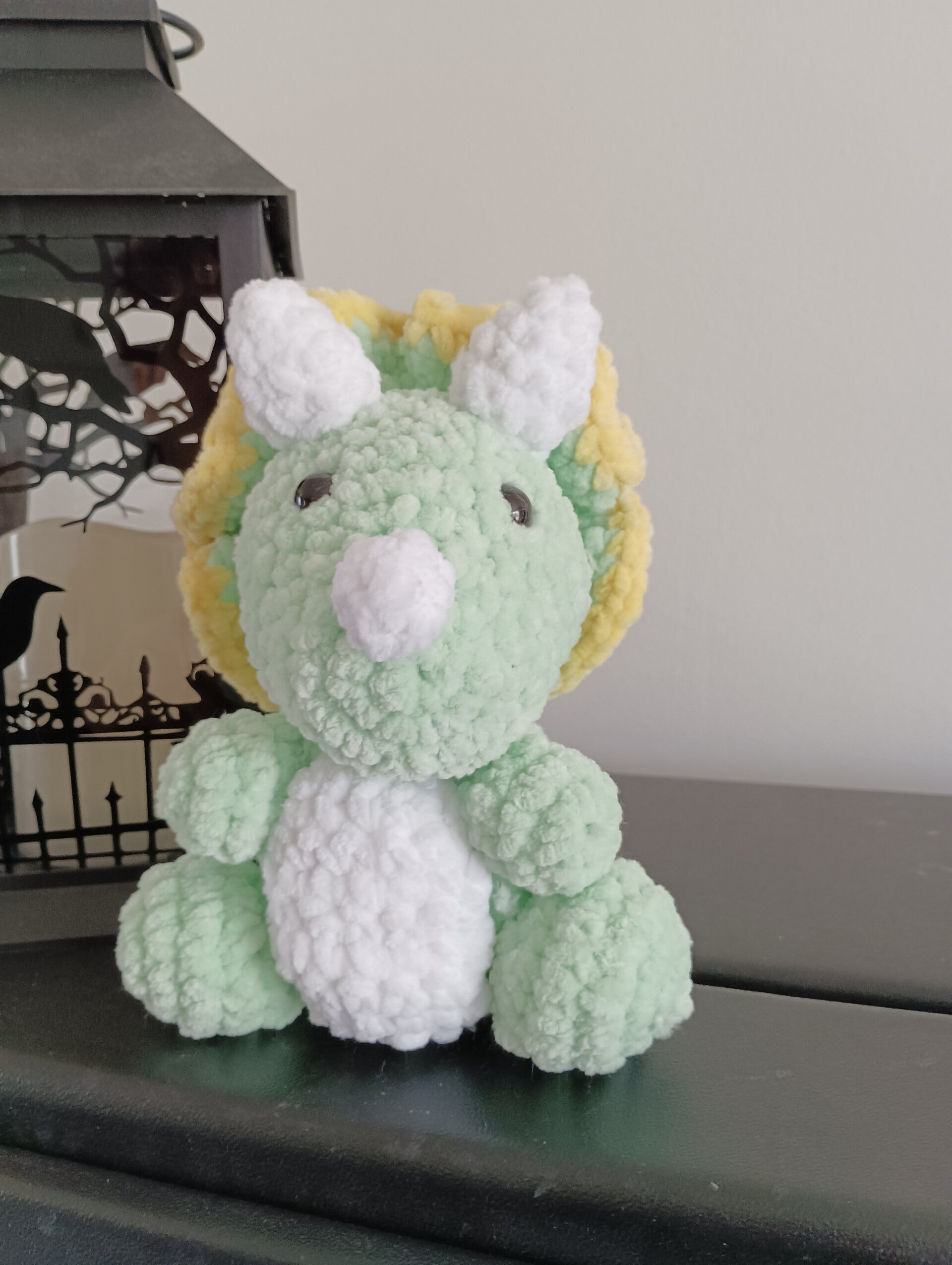 Triceratop en laine chenille