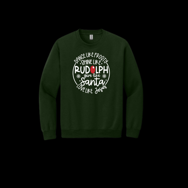 Dance like Frosty Shine like Rudolph Gildan Unisex Crewneck