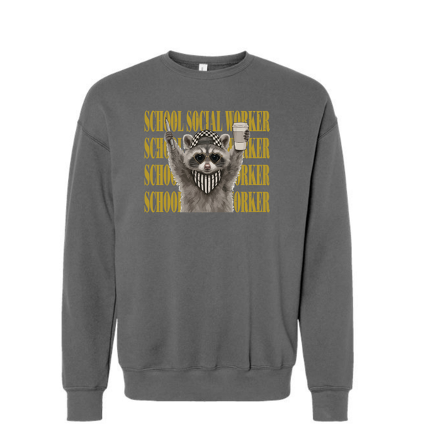 Bella Canvas Crewneck- Raccoon School Social Worker