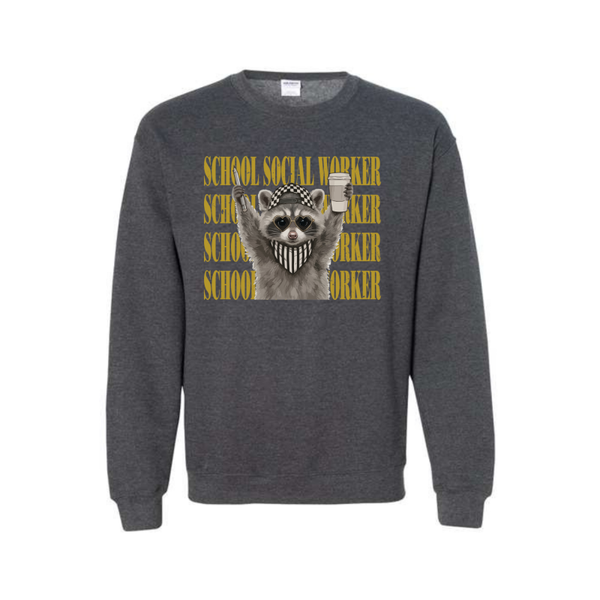 Gildan Crewneck- Raccoon School Social Worker