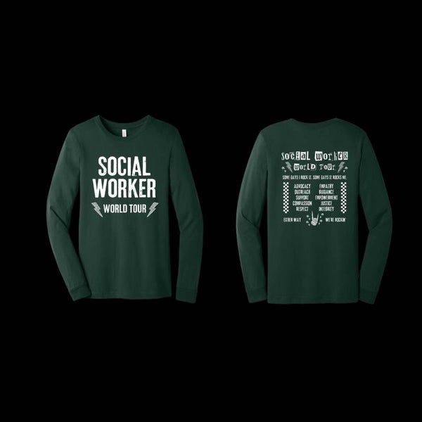 Social Worker World Tour Bella Canvas Long Sleeve