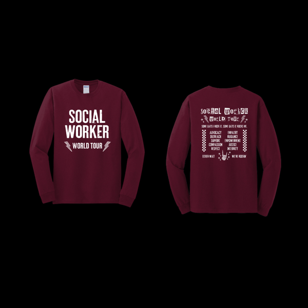 School Social Worker World Tour Gildan Unisex Long Sleeve