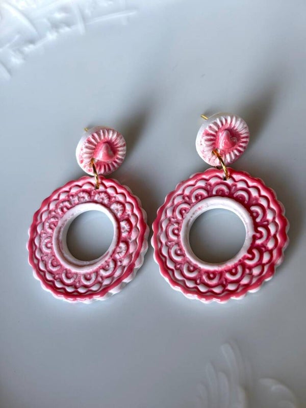 Statement oorbel Bohemian Bubble Gum