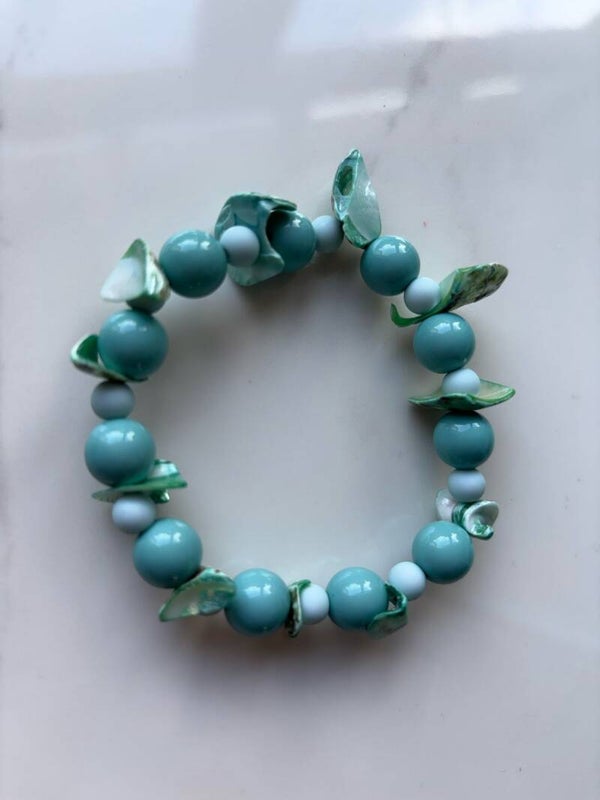 Aqua Schelpen Armband | Zomerse Schelpen Armband met Natuurlijke Schelpjes