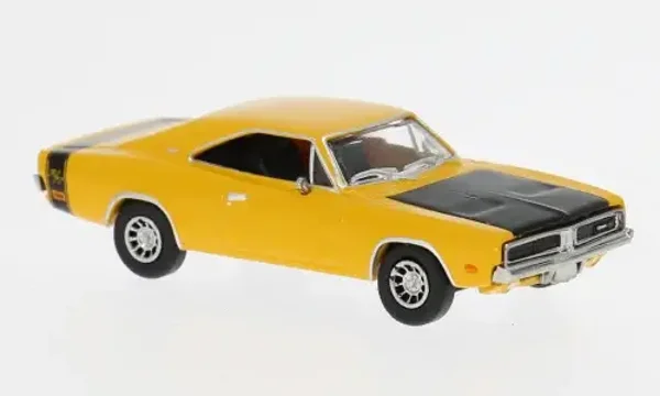 Brekina Dodge Charger 1969 – Donkergeel – 1:87 – 18001