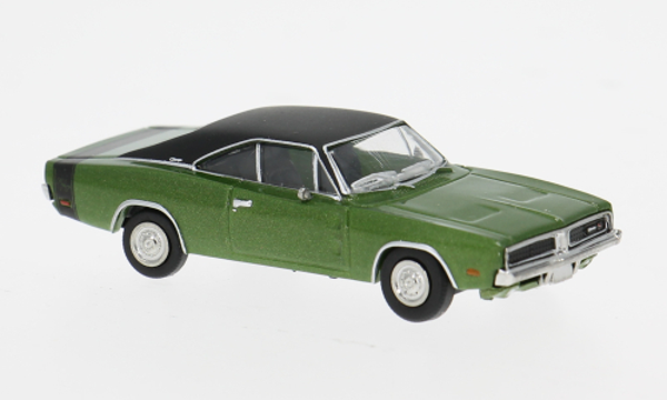 Brekina Dodge Charger 1969 – Groen/Zwart – 1:87 – 18002