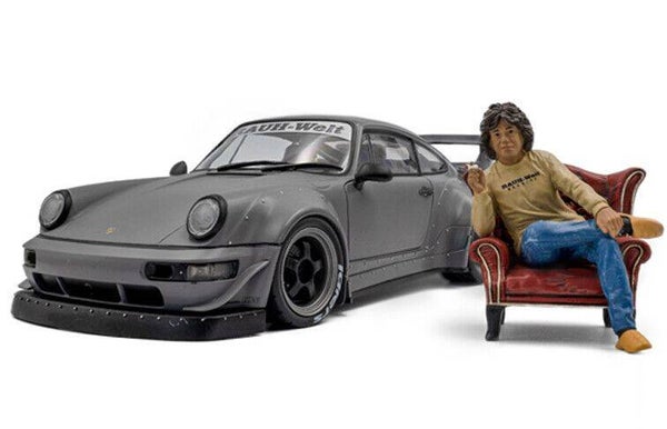 Solido Porsche 911 (964) RWB Bodykit + Figuur ’24 – Grijs – 1:18 – 1807517
