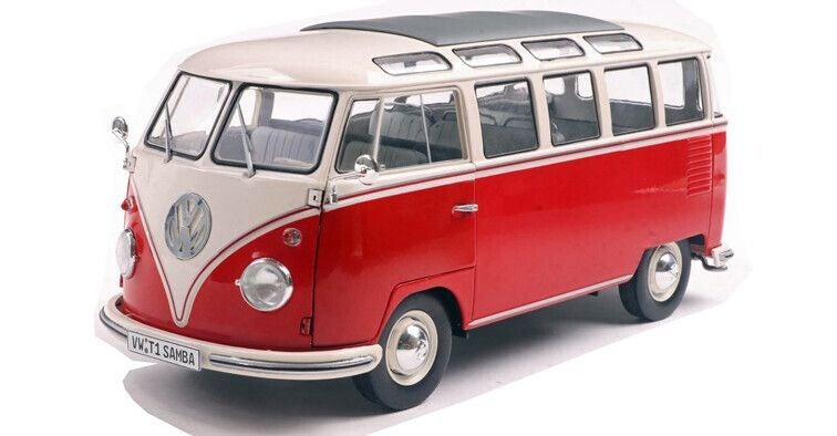 VW T1 Samba '62, rood/wit 1:18 1813402 SOLIDO