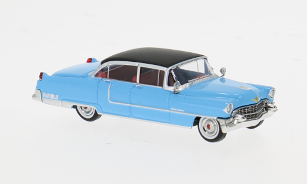 Brekina Cadillac Fleetwood 1955 Blau/Schwarz – 1:87 HO – 18351