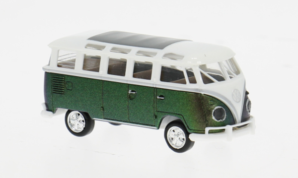 Brekina VW T1b Samba 1960 – Weiß/Dunkelgrün – 1:87 – 31858