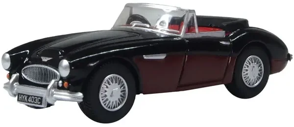 Oxford Diecast Austin Healey 3000 Black/burgundy 1:76 76AH3006