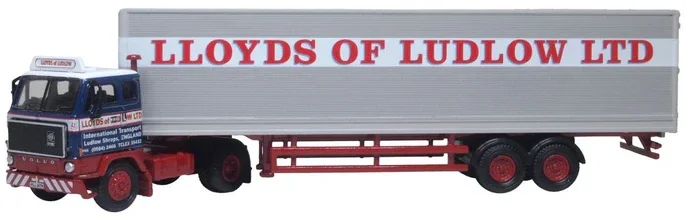 Oxford Diecast Volvo F88 40ft Box Trailer Lloyds Of Ludlow 1:76 76F88003