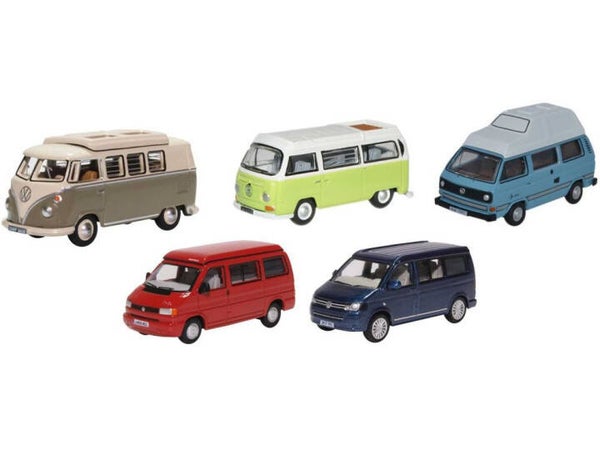 OXFORD VW CAMPER SET T1/T2/T3/T4/T5 - 5 CAR SET 1:76 76SET67