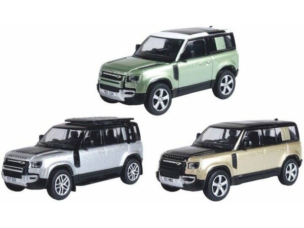 OXFORD Land Rover NEW DEFENDER 90/110/110X - 3 CAR SET 1:76 76SET78