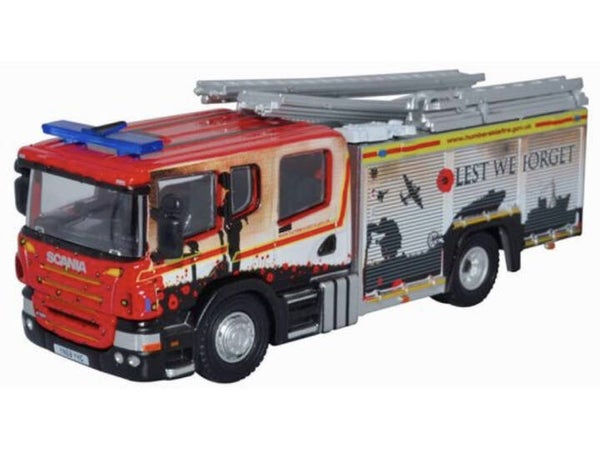 OXFORD Scania FIRE PUMP LADDER HUMBERSIDE FIRE AND RESCUE 1:76 76SFE011
