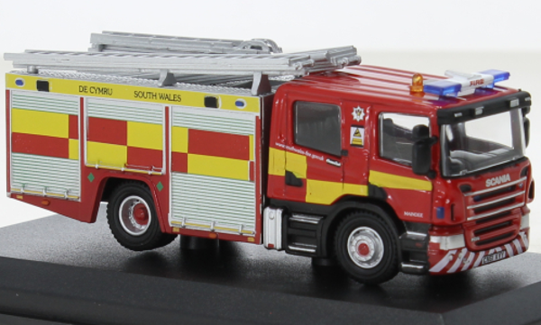 OXFORD Scania PUMP LADDER CP28 SOUTH WALES FIRE & RESCUE 1:76 76SFE012
