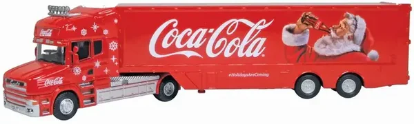 Oxford Diecast Scania T Cab Box Trailer Coca Cola New Xmas Livery 1:76 76TCAB012CC