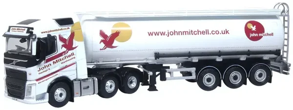 Oxford Diecast John Mitchell Volvo FH4 Cylindrical Tanker 1:76  76vol4012