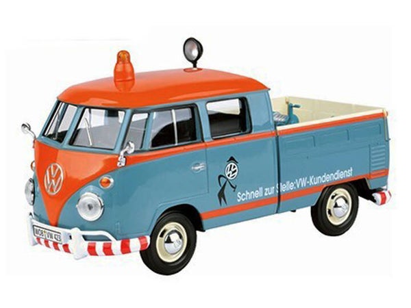 MOTORMAX VW T1 TYPE 2 PICKUP+EXTRA LIGHTS+ACCESSOIRES VW KUNDENDIENST 1:24 79555B