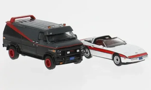 Brekina GMC Vandura Set 1983 – Zwart/Rood – 1:87 – 90501