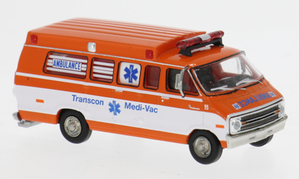 Brekina Dodge B 200 Ambulance Transcon 1975 – 1:87 – 18305