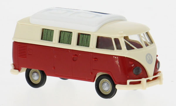 Brekina VW T1b Camper 1960 – Hellbeige/Rood – 1:87 – 31636