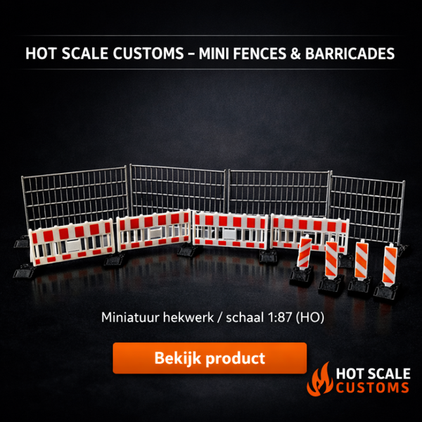 Hot Scale Customs Mini Fences & Barricades – 1:87 (HO) – Dio8113A