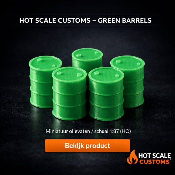 Hot Scale Customs Green Barrels – 1:87 (HO) – Dio8400C