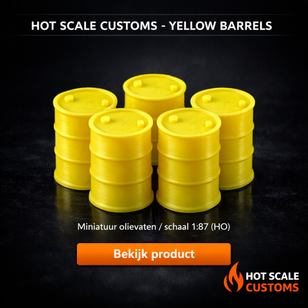 Hot Scale Customs Yellow Barrels – 1:87 (HO) – Dio8400F
