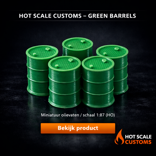 Hot Scale Customs Green Barrels Variant G – 1:87 (HO) – Dio8400G