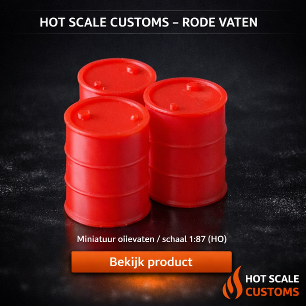 Hot Scale Customs Rode Vaten – 1:87 HO – Diorama Accessoires Dio8400J