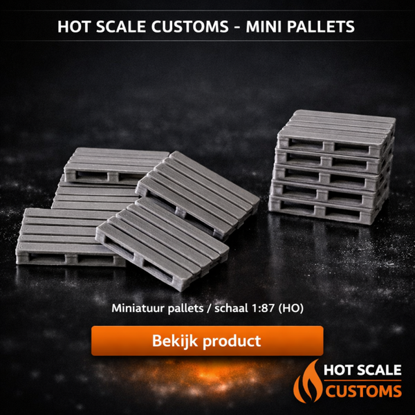 Hot Scale Customs Pallets Donkerbruin – 1:87 HO – Dio8520B