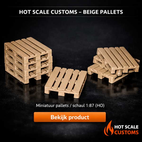 Hot Scale Customs Pallets Beige – 1:87 (HO) – Dio8520B