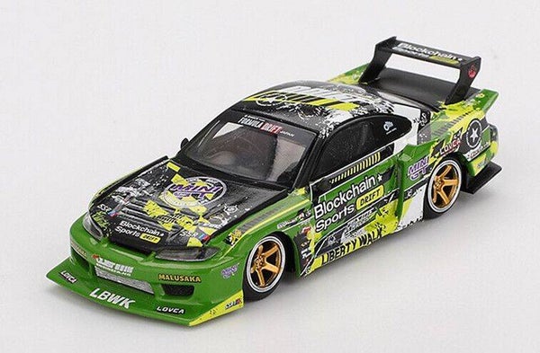 Mini GT Nissan Silvia S15 LB‑Super Silhouette #555 V2 – Formula Drift Japan ’24 – 1:64 – MGT00823‑R