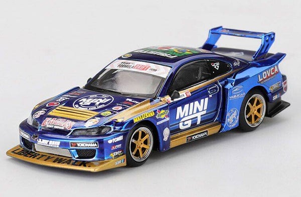 Mini GT Nissan Silvia S15 LB‑Super Silhouette #555 – Formula Drift – 1:64 – MGT01157‑R