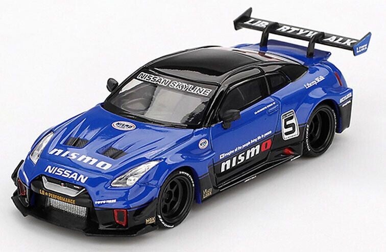MGT01124 Nissan GTR R35 LB-Silhouette Works #5 GT '25, blauw 1:64