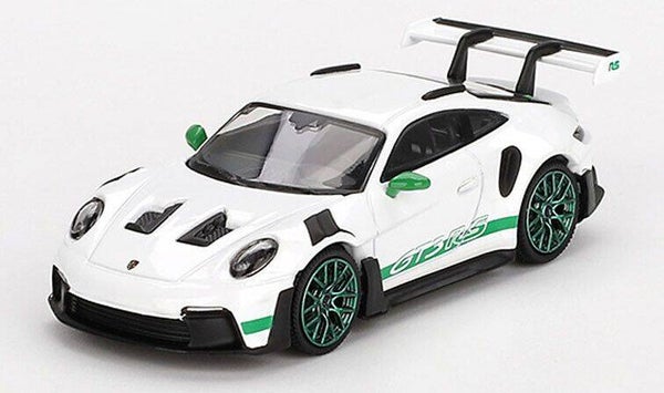 MiniGT 1:64 Porsche 911 (992) GT3 RS Tribute Carrera RS 2023 Wit/Groen – MGT00827