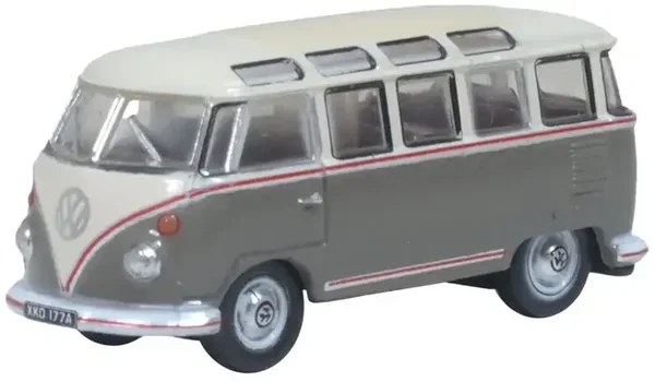 Oxford Diecast VW Samba Bus Mouse Grey/Pearl White 1:148 NVWS009