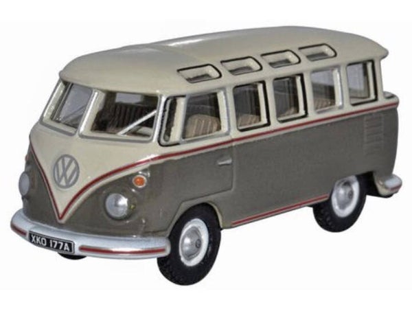 Oxford VW T1 Samba Bus Split Screen Mouse Grey/Pearl White – 1:76 – 76VWS009