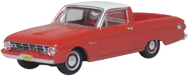 Oxford Diecast 1960 Ford Falcon Ranchero Monte Carlo Red / Corinthian White – 1:87 – 87FA60001